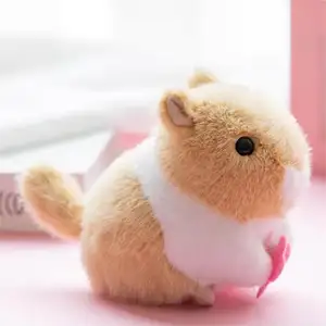 Brinquedo de pelúcia Hamster de pelúcia animal balançando cauda Hamster marrom e branco