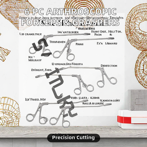 6 Piezas de Pinzas Artroscópicas de Acero Inoxidable Nuevas de 2.0x135mm, Rectas + Pinzas de Sutura de 30 Grados Derecha e Izquierda para Cirugía - Product Image 2