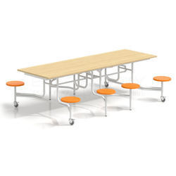 <b>Dining</b> Table And <b>Chair</b> Set <b>8</b> Person Stainless Steel Canteen Restaurant School Student Use - Product Image 3