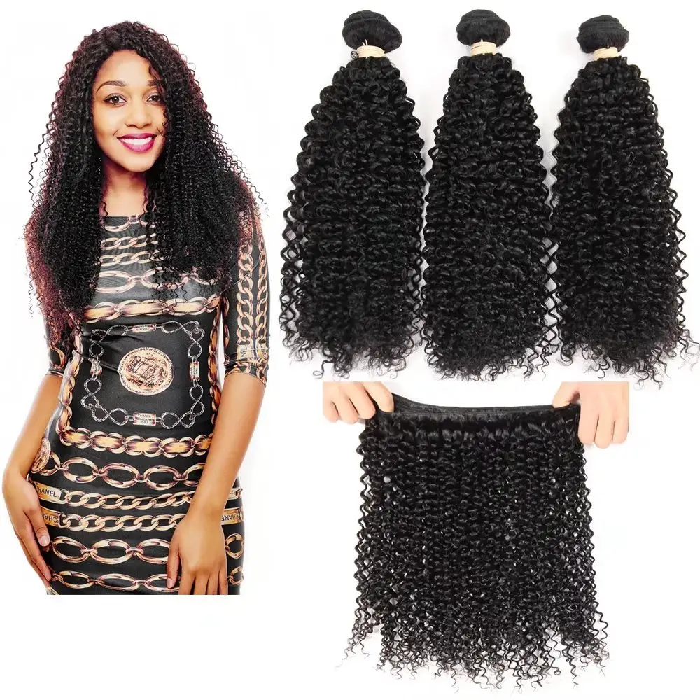 Kbeth Best quality 3b 3c kinky curly bundles unprocessed virgin peruvian clip in extensions 100% human hair half hear Wholesale