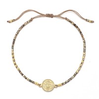 Bracelet double couche en acier inoxydable européen et américain, accessoires simples faits à la main, vente en gros pour filles