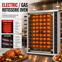 Four à rôtir poulets à grande capacité, électrique et à gaz, en acier inoxydable, pour restaurants et rôtissoires commerciales