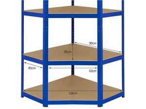 Étagères métalliques de magasinage commerciales robustes, rayonnages industriels empilables sans boulons, étagères d'angle - Product Image 5
