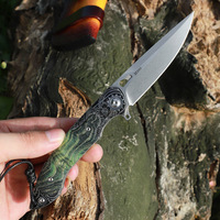 Couteau pliant en acier M390 pour dropshipping Shopify, dureté 61HRC, équipement tactique EDC pour camping en extérieur, gravure vintage