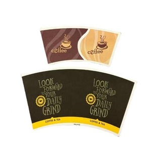 Impression personnalisée jetable en gros ventilateur simple paroi double paroi en PE avec manchon en papier <span class=keywords><strong>noir</strong></span> enduit avec fond pour le café - Product Image 2