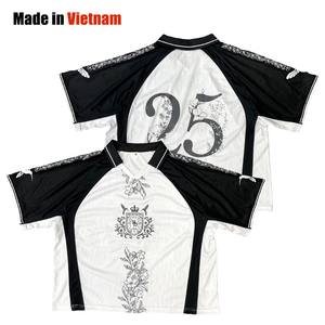 Customized Unisex High Quality <b>Retro</b> Soccer Jersey Oversize Cropped Boxy Streetwear Sublimated <b>Football</b> Wear 100% Polyester - Product Image 1