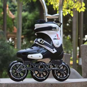 Patines en Línea de Velocidad con Patrón de Slalom, Marco Integrado de Aleación de Aluminio, Soporte Grande de Tres Ruedas y Cinco Orificios de Doble Propósito - Product Image 6