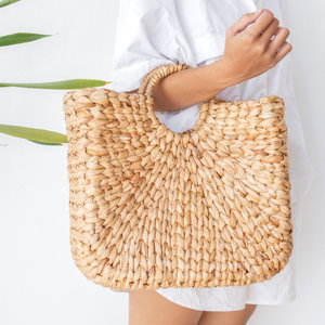 Bolso de Ciudad de Jacinto de Agua Tejido a Mano Natural, Elegante Bolso de Paja, Bolso de Playa Ecológico, Bolso de Viaje para Mujer - Product Image 1