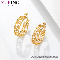 E-49 Boucles d'Oreilles Créoles Filtrane Xuping Mode Or Dubai Bijoux Femme