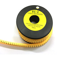 Manchons de marquage de câbles EC-0 EC-1 EC-2 EC-3, type EC, en PVC jaune, bandes de marquage de fils, étiquettes de marquage de câbles EC avec numéro