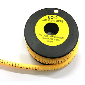 EC-0 EC-1 EC-2 EC-3 <b>Cable</b> Marker Sleeve EC Type PVC Yellow Wire Marker Strips EC <b>Cable</b> Marker Tags With Number - Product Image 1