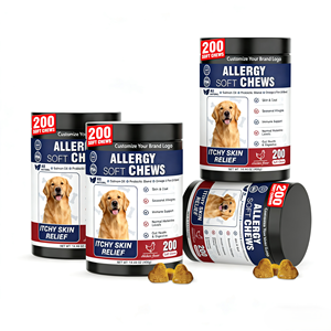 Friandises à mâcher douces pour soulager les démangeaisons des animaux de compagnie, huile de poisson - Quercétine + Oméga-3 (EPA/DHA) pour un soutien cutané antiprurigineux et anti-inflammatoire - Product Image 1