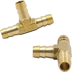 Conexión en T de latón forjado para manguera (AOL-060) - Baja presión, OEM, resistente a la corrosión y a los rayos UV para gas natural - Product Image 1