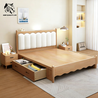 Proveedor chino de camas king size de 1.8m, económicas, personalizables, con gran stock, ecológicas, de diseño moderno, muebles de dormitorio, estructura de cama king size de madera.