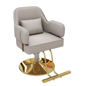 Chaise de coiffure de salon de beauté en acier inoxydable de luxe, couleur personnalisée, base dorée, cadre métallique, vente chaude - Product Image 6