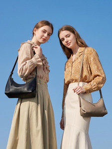 Custom LOGO Women's Genuine Leather Cross Body <b>Bag</b> Minimalist Bucket Fashion Handbag Dress Lightweight Portable High Quality - Product Image 1