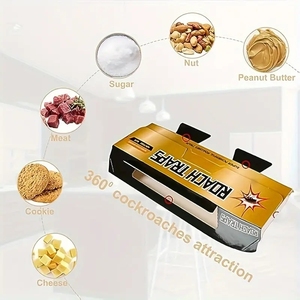 Trappole per scarafaggi per il controllo dei parassiti domestici, piastra adesiva usa e getta <span class=keywords><strong>in</strong></span> plastica atossica, cattura insetti efficiente, capacità 50, durata 3 mesi - Product Image 4