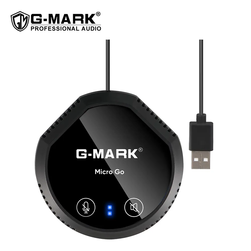 G-MARK ไมโครไปฟันสีฟ้าสปีกเกอร์โฟนประชุม USB กับไมโครโฟนสำหรับเสียบคอมพิวเตอร์และเล่น