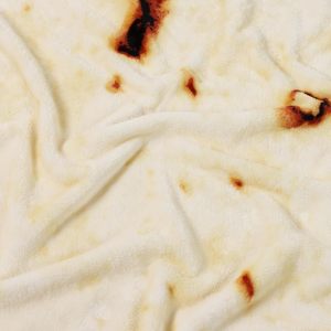 Couverture Polaire Tricotée Imprimée Super Douce en Flanelle, Motif Taco, 290 GSM, Double Face, Drôle et Réaliste, Couverture de Lit Beige Tortilla - Product Image 5