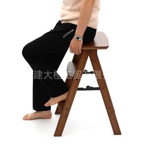 Customized Multi Functional Household Ladder Solid Wood Kitchen Folding <b>Stool</b> Three Step Thickened Steps Shoe Changing <b>Stool</b> - Product Image 3