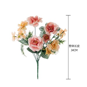 Bouquet de fleurs artificielles CallaFloral Orange Rouge Champagne, décorations de mariage faites à la main - Product Image 4