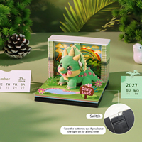 Bloc-notes calendrier 3D Triceratops à déchirer avec lumière LED, modèle d'art en papier de dinosaure préhistorique pour enfants et collectionneurs