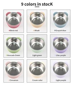New 2026 304 Stainless Steel Toddler Bowl Removable Silicone Suction Sleeve Non Slip Double <b>Wall</b> Insulated Baby Feeding Set - Product Image 6