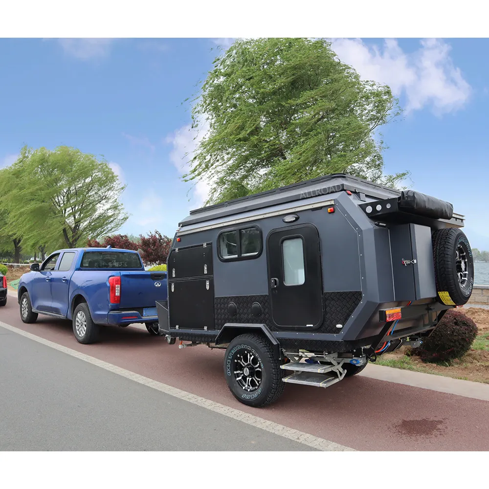Remorque Mobile de voyage personnalisée Pop Up, caravane tout-terrain, Camping RV, caravane