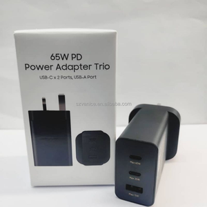 UK PD 65W Adaptateur secteur USB-C <span class=keywords><strong>Trio</strong></span> 3 Ports Chargeur <span class=keywords><strong>de</strong></span> type C à charge super rapide pour Samsung S22 S23 EP-T6530 Chargeur USB C 65W - Product Image 1