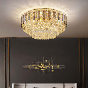 Offre Spéciale décoration de la maison lustre moderne rond led k9 cristal encastré plafonnier luxe pour salon - Product Image 5