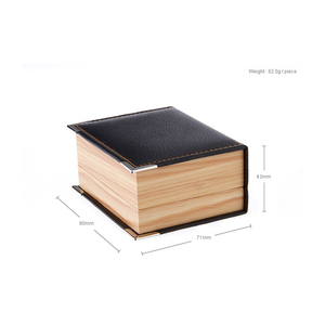 Cao cấp sang trọng hạt gỗ giấy + PU Da đồ trang sức Khuy măng sét Stud đặt hộp thanh lịch Khuy măng sét hiển thị trường hợp gói đồ trang sức - Product Image 3