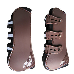 Bottes de protection pour les sabots de cheval en néoprène, bottes ouvertes à l'avant pour les jambes arrière des chevaux - Product Image 6