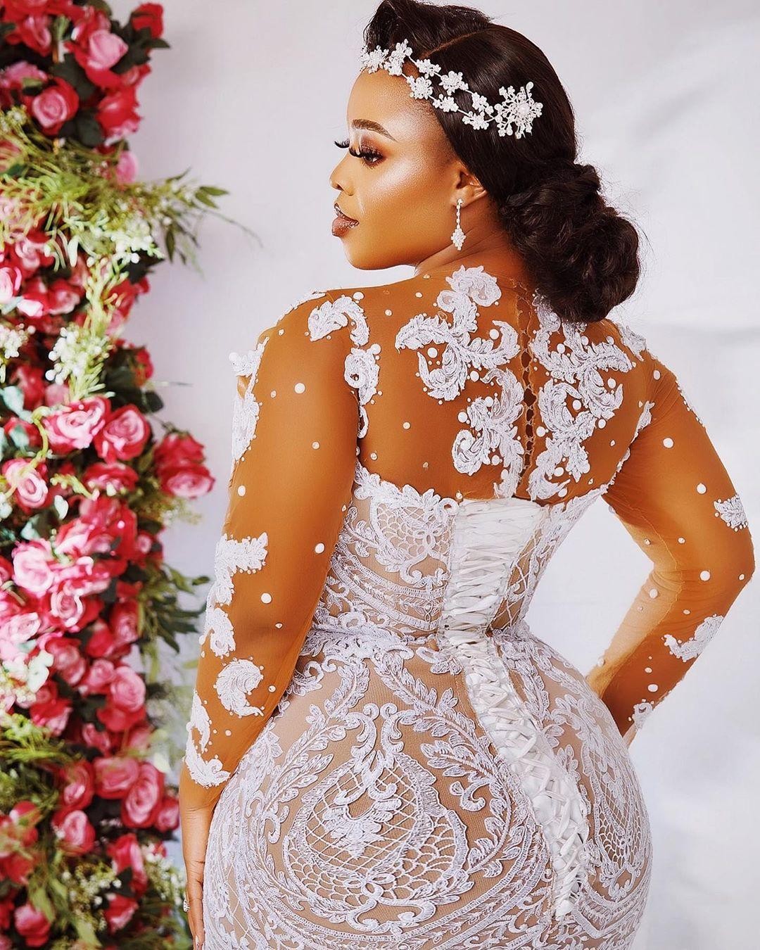 ON450 Plus Size Arabic Lace Mermaid Wedding Dresses
