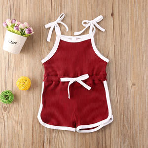 Nuevo Diseño, Lindos Monos de Algodón Acanalado para Bebés Niñas, Mono de una Pieza con Tirantes de Lazo, Ropa para Niñas - Product Image 5