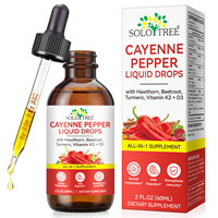 SOLOTREE Teinture de piment de Cayenne végétalienne pour le métabolisme, la santé et la circulation – Compléments liquides à base d'extrait de piment de Cayenne rouge