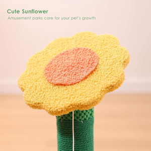 Árbol para Gatos de Sisal Natural con Percha, Pelota Colgante y Flor de Peluche, Torre para Gatos de Interior y Gatitos - Product Image 4