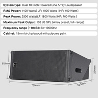 Système audio professionnel KING 910 Dual 10 pouces, enceinte Line Array amplifiée pour spectacle sur scène, événement en plein air