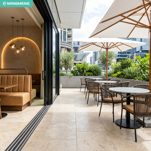 Commercial Rooftop Restaurant Furniture PU Leather Indoor Booth Outdoor Wicker Table And <b>Chairs</b> - Product Image 1