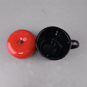 แก้วเซรามิคฝาปิดรูปแอปเปิ้ลสุดสร้างสรรค์ แก้วเซรามิคลายเดธโน้ต งานฝีมือเซรามิค สไตล์การค้าต่างประเทศแบบใหม่ - Product Image 4