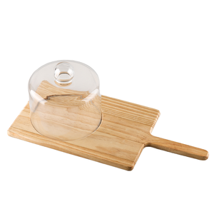 PACETGREEN in vetro Cloche per torta con pane a prova di polvere a forma di sfera a forma di cupola Base in legno per bancone da cucina e Display da tavolo - Product Image 5