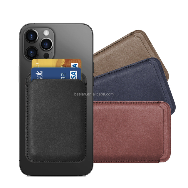 Wholesale PU Leather Custom ID Credit Card Holder Pouch Bag Mganet Wallet for iPhone 12 13
