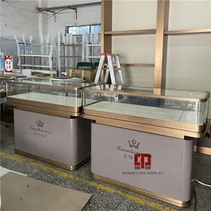 Luxury Store Watch Glass Display Cabinet Curved Metal Jewelry Watch Luxury Display Cabinet Customization