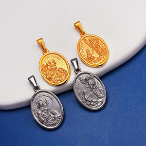 Colgante de San <span class=keywords><strong>Gabriel</strong></span> en Oro de 18k, Medalla de San <span class=keywords><strong>Gabriel</strong></span>, Arcángel <span class=keywords><strong>Gabriel</strong></span>, Collar Protector, Colgante Religioso para Hombre, Regalo - Product Image 3