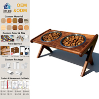 Support surélevé pour gamelles de chien en bois durable OEM avec station d'alimentation – Mangeoire antidérapante pour animaux de compagnie