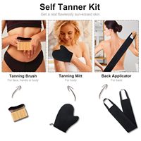 Kit de 3 en 1 para Autobronceado: Guante Aplicador, Brocha Kabuki y Aplicador de Espalda para un Bronceado sin Rayas, Reutilizable, Venta al por Mayor, Logotipo Personalizado