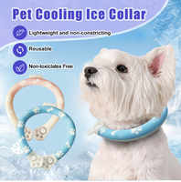 Collier de refroidissement pour animaux de compagnie en TPU+PCM, écologique, doux et confortable, avec boucle, pour chats/chiens, utilisation en camping en plein air