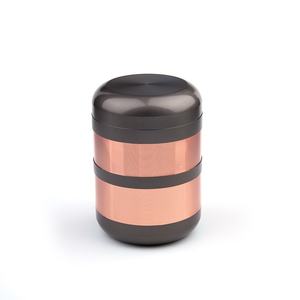 Suministro de fábrica <span class=keywords><strong>Funway</strong></span> HB Moderno Molinillo de hierbas de aleación de zinc de 6 capas y 63 mm (2.5 pulgadas) con tarro de almacenamiento, portátil, manual, para especias y tabaco - Product Image 1