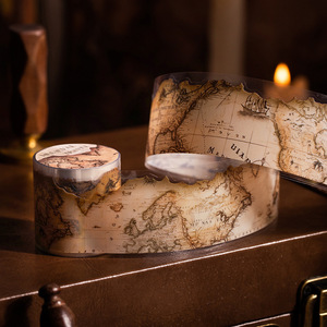 1 rouleau de ruban décoratif rétro en PET de la série Medieval Journey, motif paysage <span class=keywords><strong>alien</strong></span>, pour l'élimination des déchets - Product Image 1