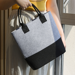 Bolsa de Mano de Fieltro Reciclado Ecológica de Dos Tonos Faith, Venta al por Mayor, Logotipo Personalizado, Directo de Fábrica, Bolsa de Compras Inspiradora - Product Image 2