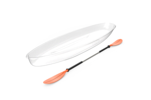 Kayak de pêche <span class=keywords><strong>transparent</strong></span> à coque robuste en PC, 2 places, avec pagaies et barre d'équilibrage - Product Image 2